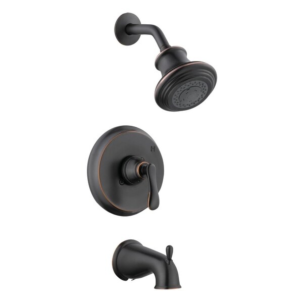 Design House 525774 Single Handle Tub and Shower Pressure Balanced with Multi Function Shower Head & Valve - Oil Rubbed Bronze