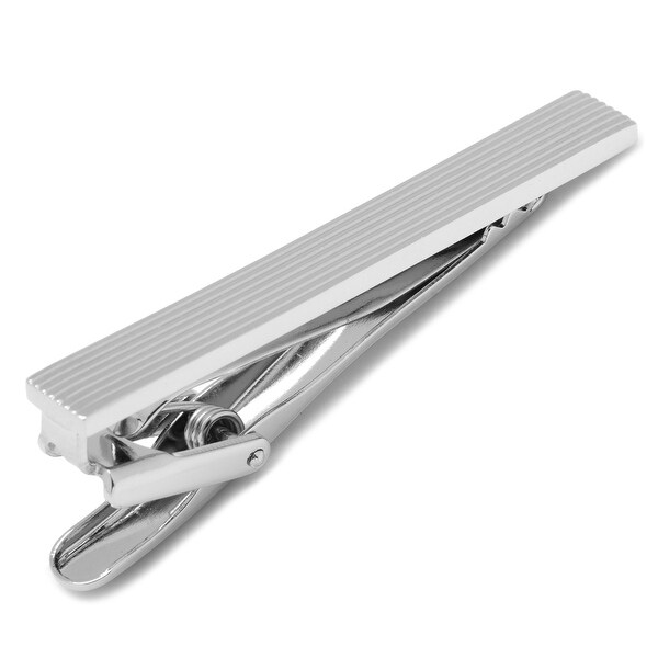 Silver Pinstripe Tie Clip