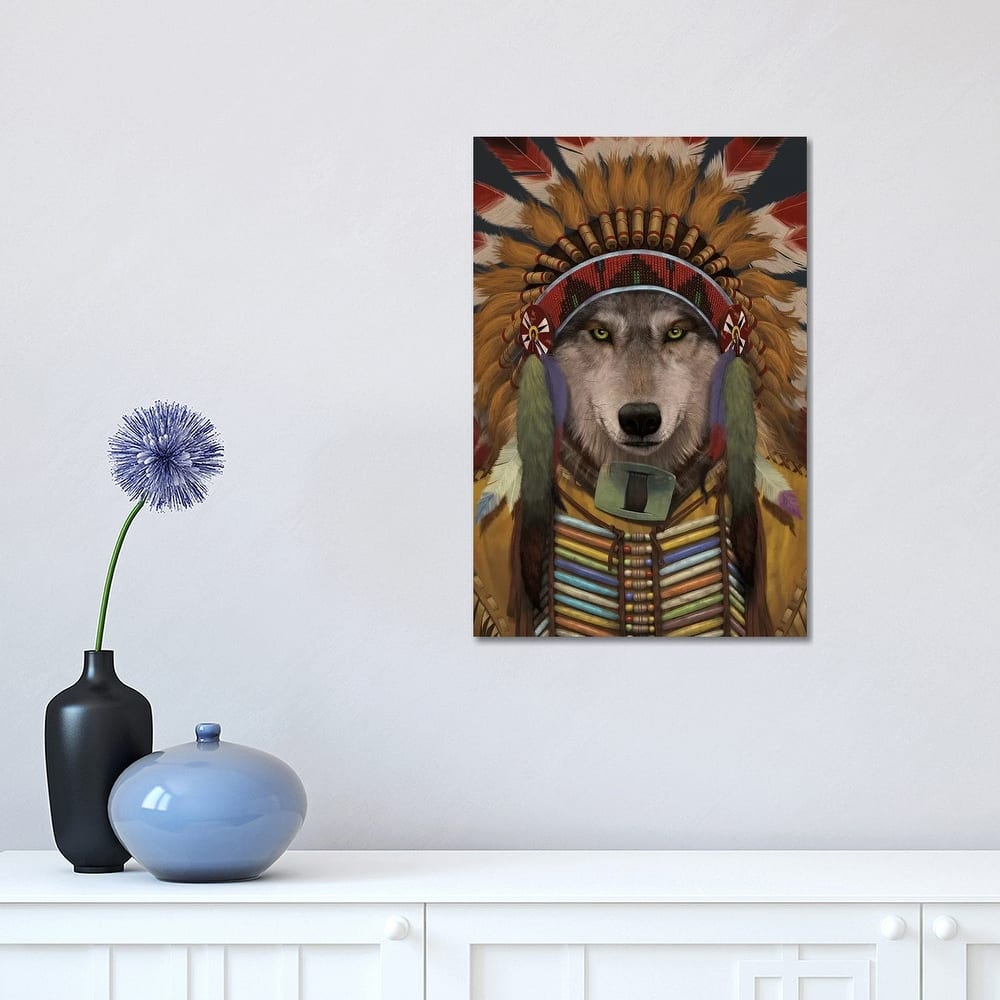 iCanvas "Wolf Spirit Chief" by Vincent Hie Canvas Print
