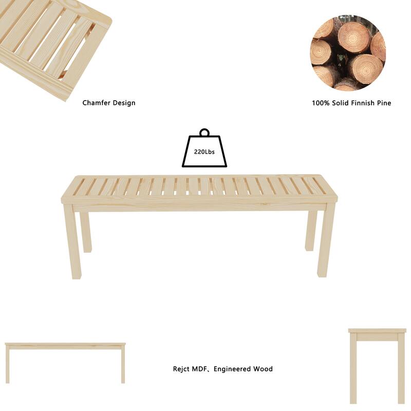 52＂Shoe Bench Solid Wood bedroom Bench Modern Design for Entryway, Hallway, Living Room, Closet, Front Door Entrance, Foyer
