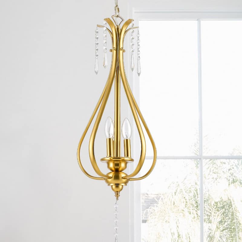 3-Light Dimmable Geometric Teardrop Pendant Chandelier