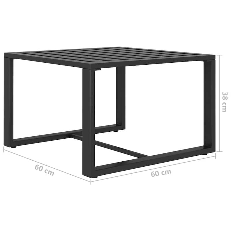 Shina 5pc Outdoor Modular Sofa Set with Table, Gray Metal, Polyester