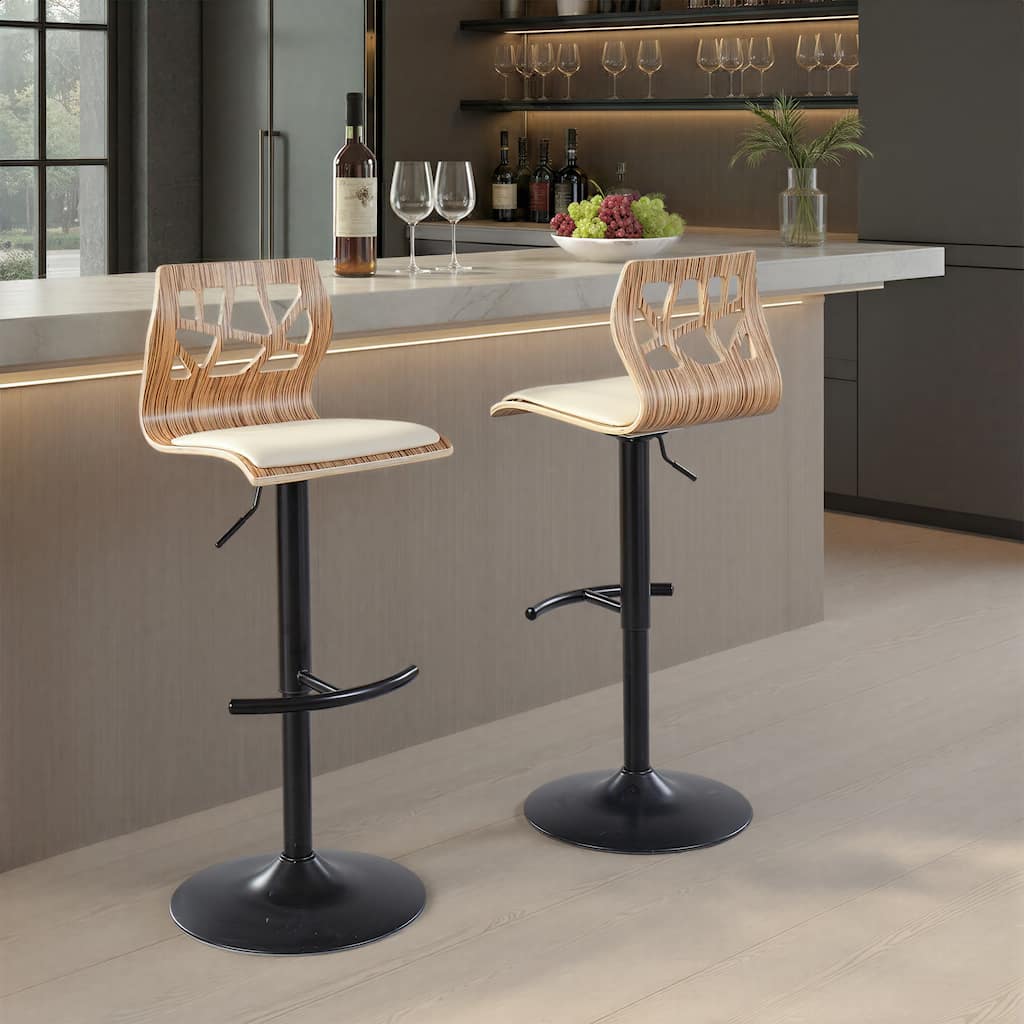 Carson Carrington Sala Adjustable Bar Stool with Rounded T Footrest (Set of 2)