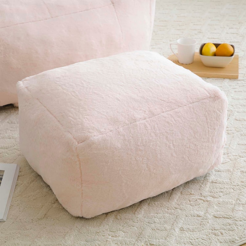 Bean Bag Chair with Footstool,Oversized Shell-Shaped Comfort Sofa
