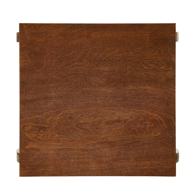 Square Top End Table with 2 Shelves