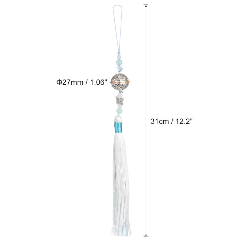 1Pcs 31cm/12.2" Pendants with Tassels, Classic Bells Tassel Pendant - Light Blue
