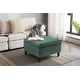 preview thumbnail 2 of 12, Porthos Home Janis Velvet Square Storage Ottoman with Rubberwood Legs