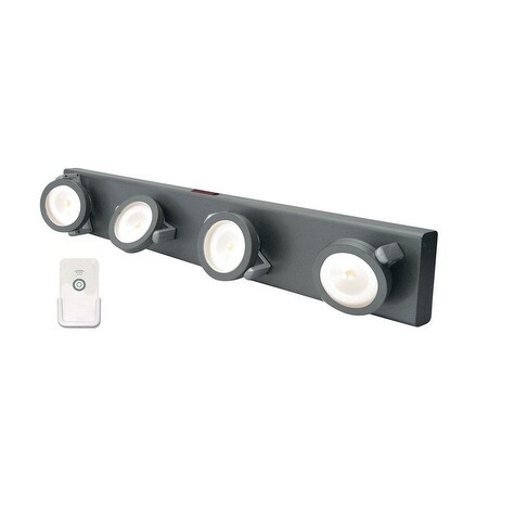 Rite Lite LPL704RC Under The Cabinet 4 Head Led Light With Remote, Gray