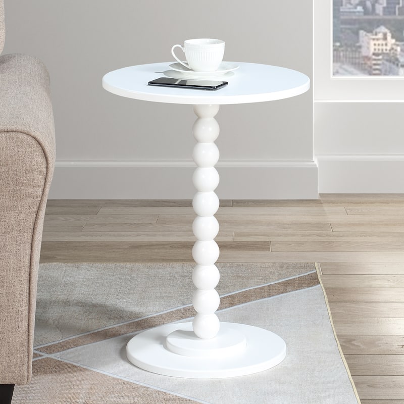 Convenience Concepts Classic Accents Round Venetian Islands Spindle Table - White