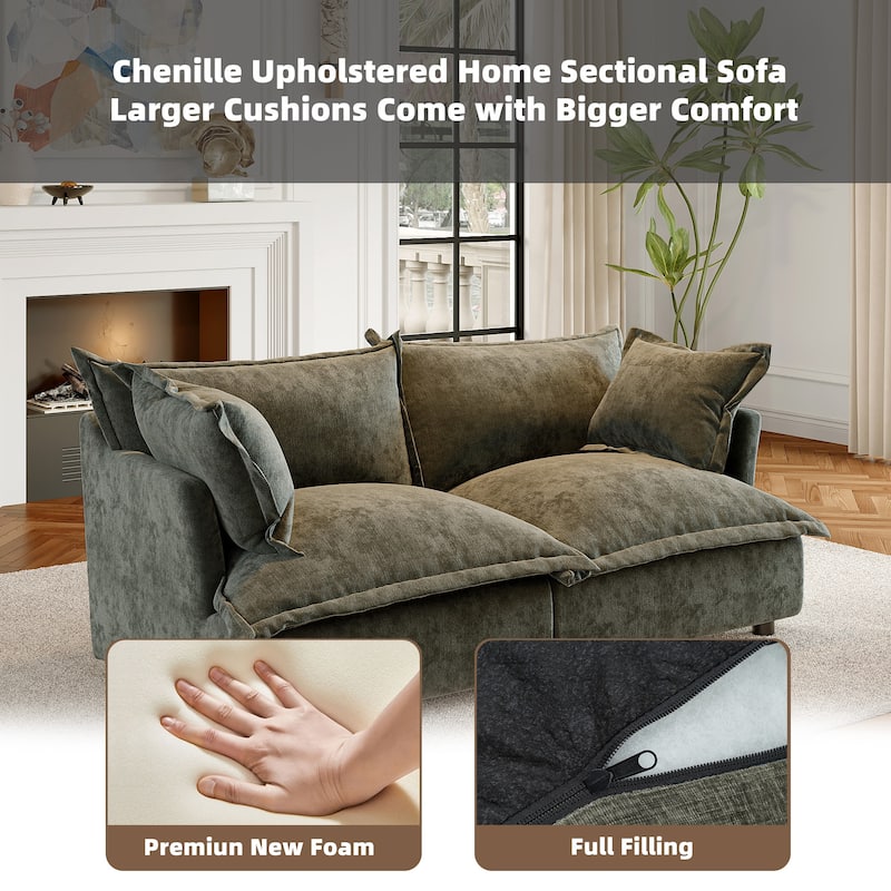 Cloud Chenille Upholstered Modular Sectional Sofa