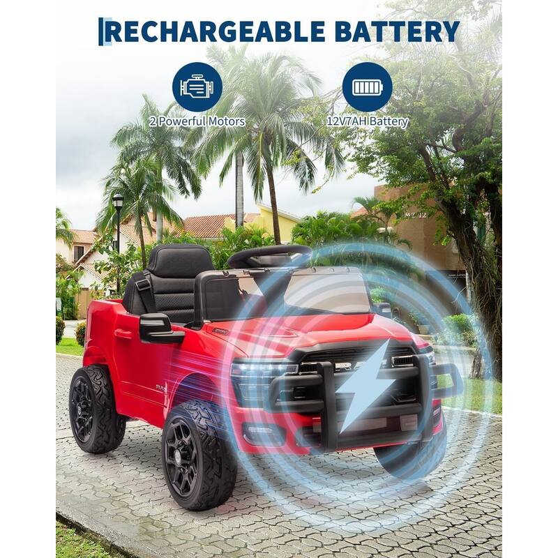 12V Licensed RAM Ride On Pickup Truck Car Toys for Kids Best Gift
