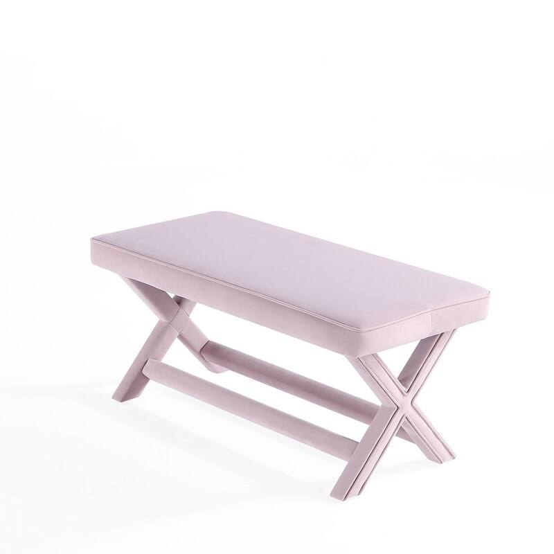 Manhattan Comfort Abigail Mid-Century Modern Velvet Upholstered Bench