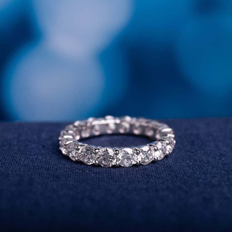 Miadora 18k White Gold Diamond Eternity Ring 4ct TDW GH I1 I2