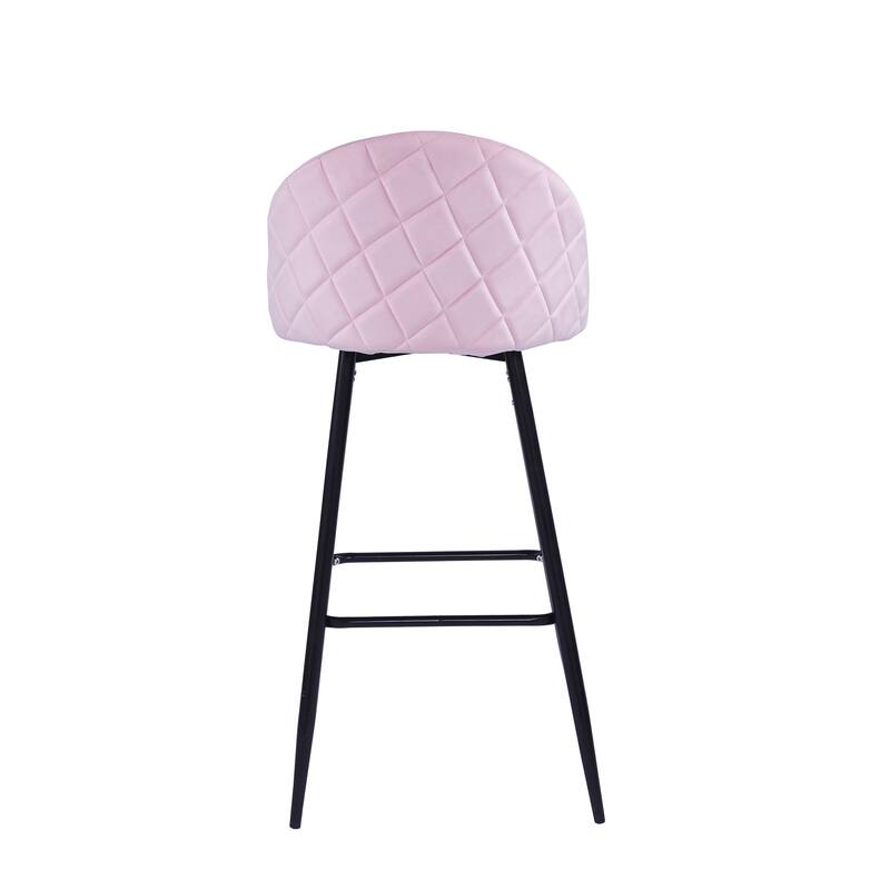 Porthos Home Eisele Bar Stools Set of 2, Velvet Upholstery, Steel Legs