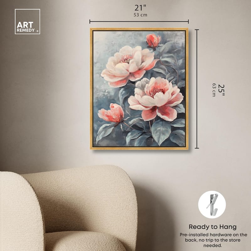 Blush Peony Canvas by Art Remedy