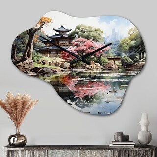 Designart - China Art Zen Garden - China Art Large Wall Clock in ...