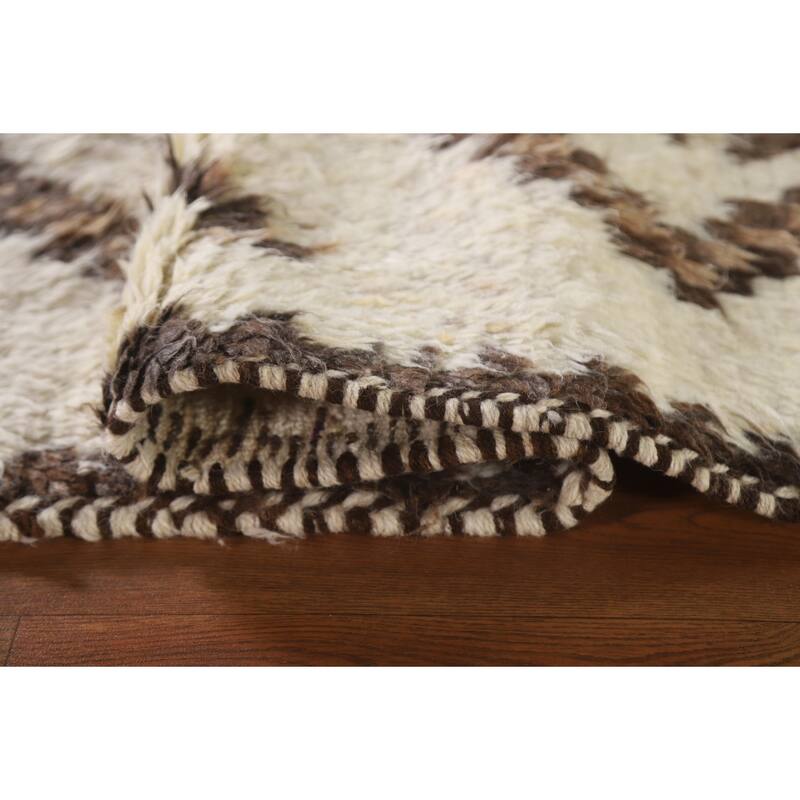 Geometric Anatolian Runner Rug Handmade Wool Carpet - 2'11"x 10'8"