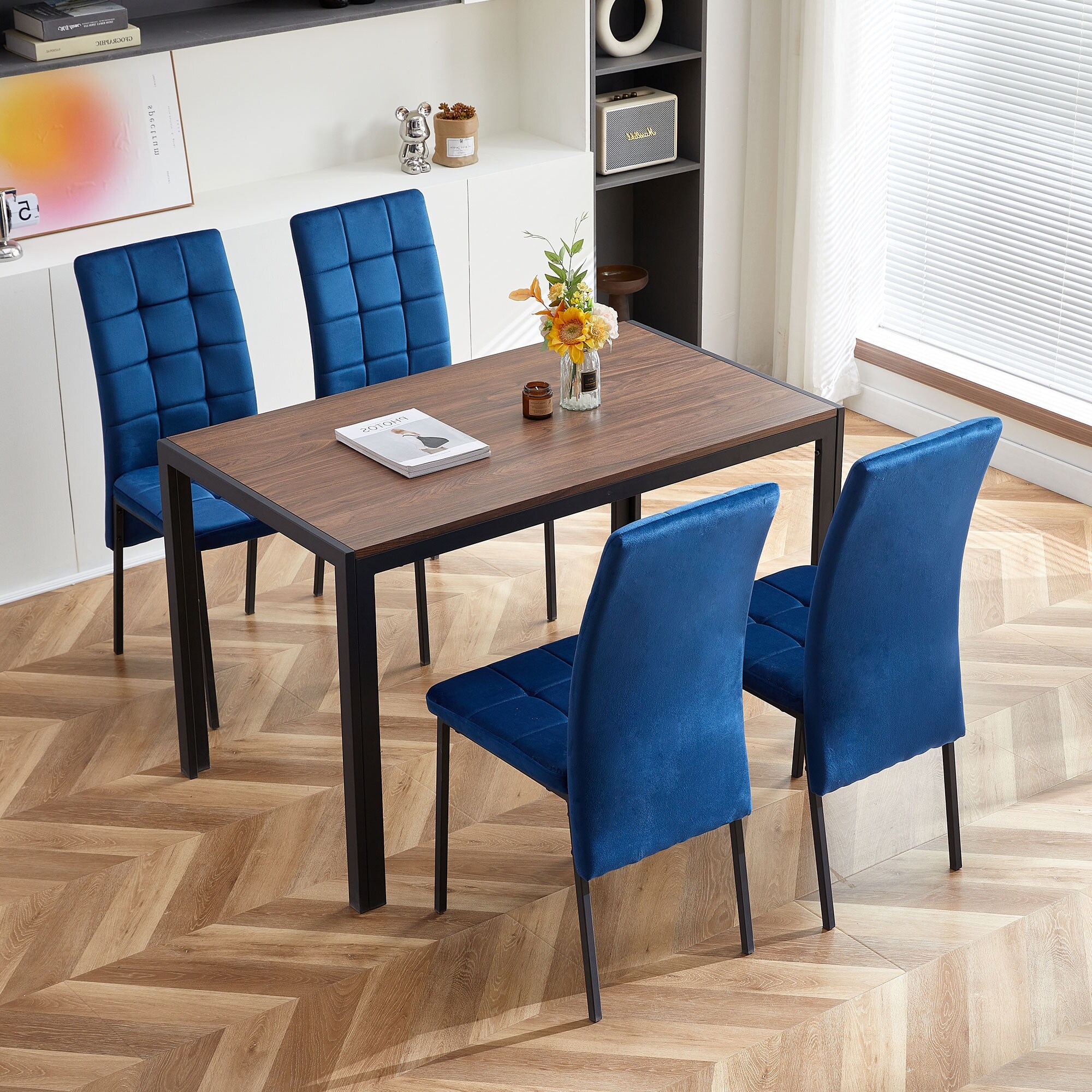 Black velvet high back dining hotsell chairs