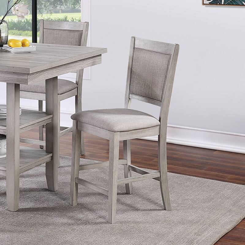Counter Height 5-Pieces Dining Table Set with Shelves