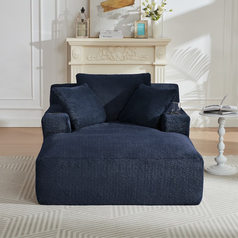 Roomfitters Oversized Chaise Lounge Chair with Plush Upholstery, No Assembly Modern Sleeper Sofa for Living Room or Office