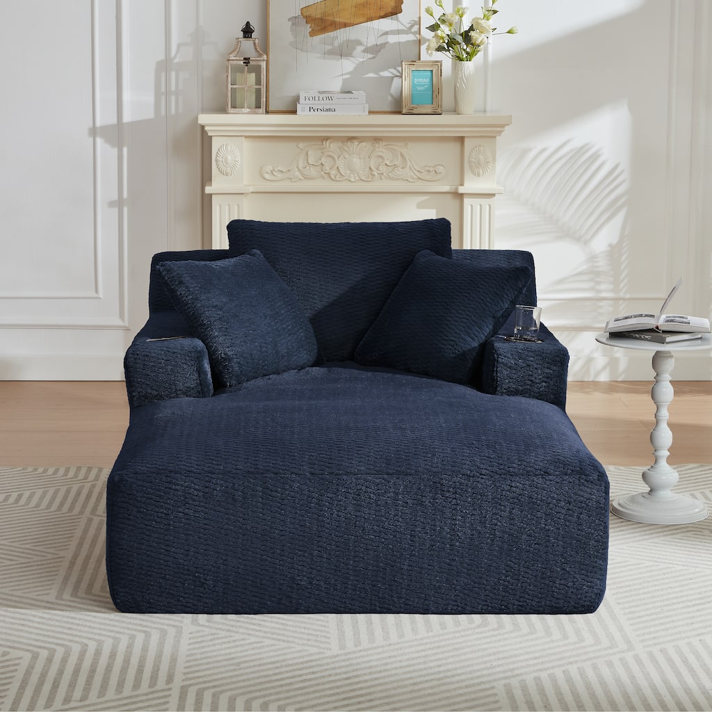 Roomfitters Oversized Chaise Lounge Chair with Plush Upholstery, No Assembly Modern Sleeper Sofa for Living Room or Office