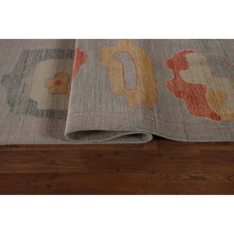 Vegetable Dye Oushak Large Area Rug Hand-Knotted Turkish Wool Carpet - 12'1"x 14'10"