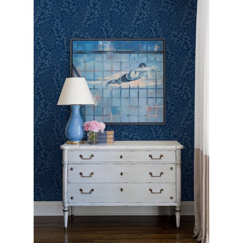 A-Street Prints Elin Blue Berry Botanical Wallpaper