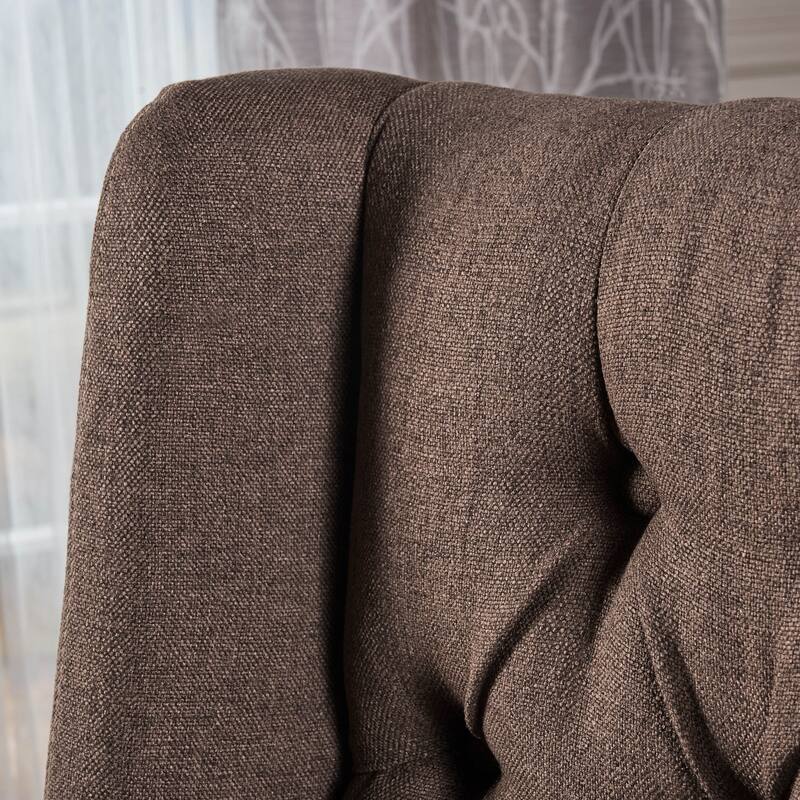 Wingback Upholstered Dining Chairs Set of 2, Fabric Side Dining Room Chairs with Tufted Button, Home Kitchen Wood Chairs