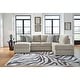 preview thumbnail 1 of 6, Signature Design by Ashley Calnita Beige 2-Piece Sectional with Chaise - 125" W x 88" D x 41" H Right Facing