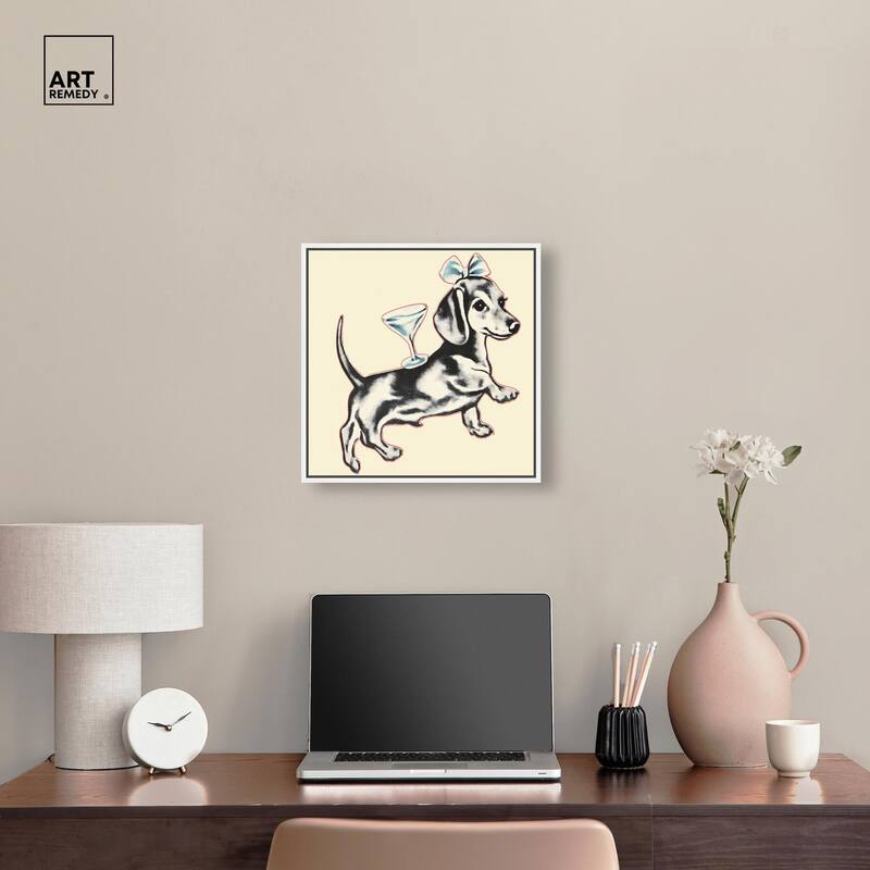 Martini Pup II Canvas by Art Remedy