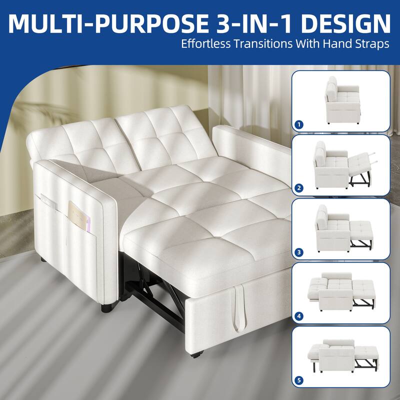 Moasis 3 IN 1 Sleeper Sofa Bed, Pull Out Chair Sofa