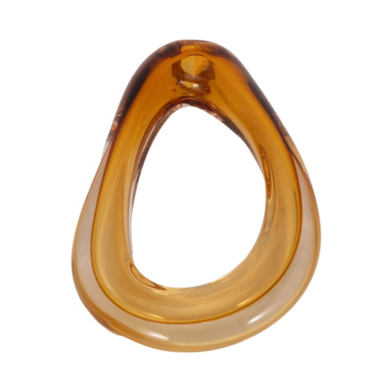 Sagebrook Home Zuri Cutout Amber Art Glass