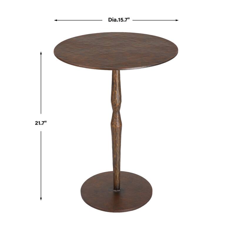 Uttermost Industria Copper Bronze Accent Table - 15.7 W X 21.7 H X 15.7 D (in)