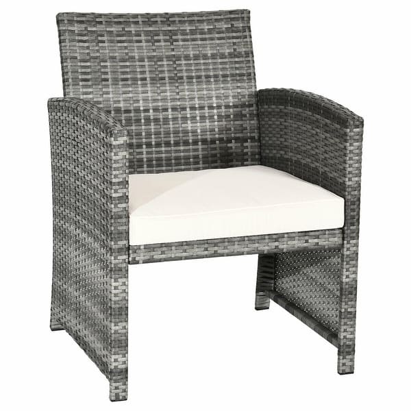 Shop Costway 4 Pc Rattan Patio Furniture Set Garden Lawn Sofa Cushioned Overstock 15801777