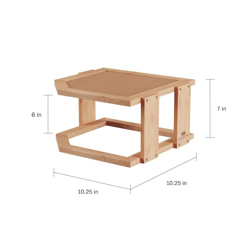 3-Tier Bamboo Corner Shelf - Natural Wood Space Saving Rack by Lavish Home