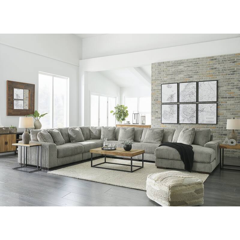 Signature Design by Ashley Lindyn 6-Piece Sectional with Chaise - Grey