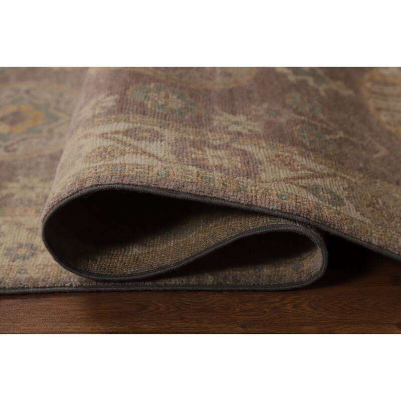 Hand Knotted Oriental 100% Wool Carpet Transitional All-Over Greys & Charcoal Oushak Runner Rug - 13' 1'' X 2' 10''
