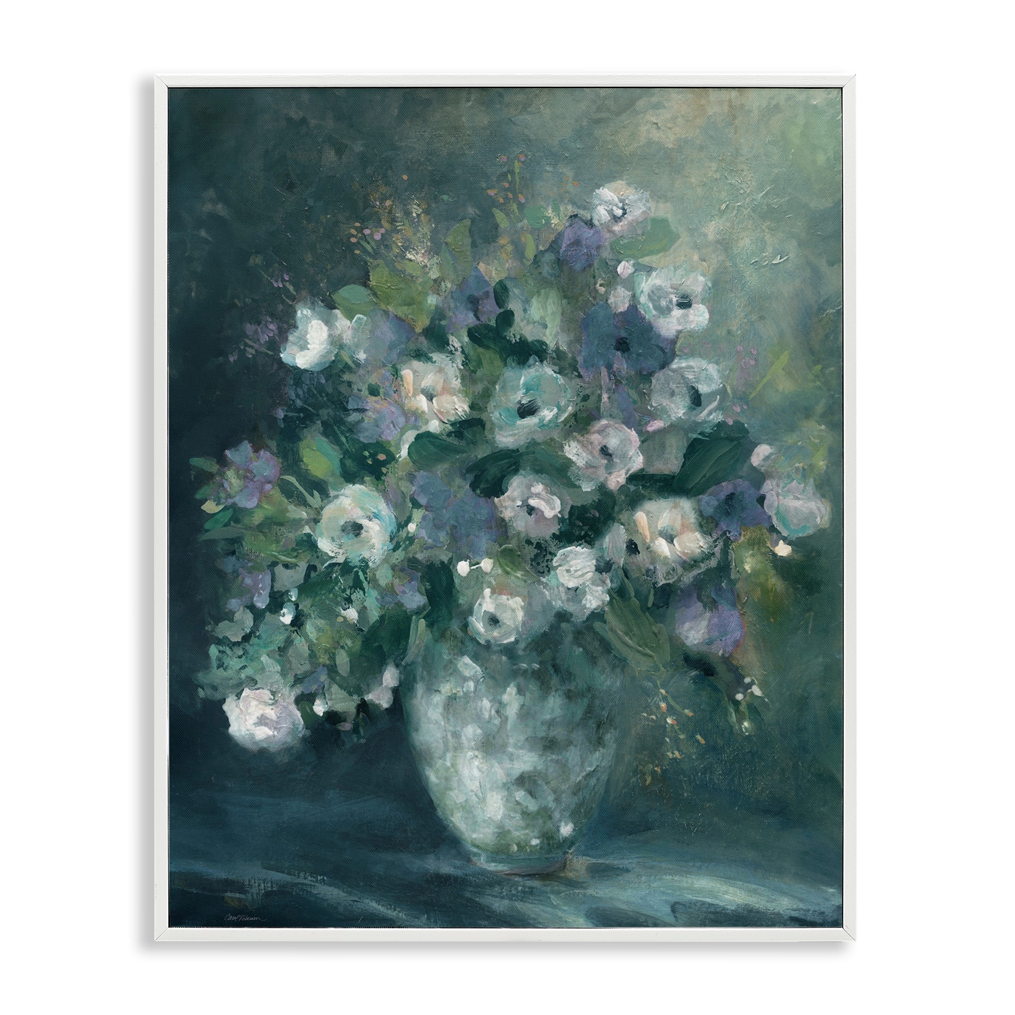 Stupell Full Bouquet in Green Tones Framed Giclee Art Design By Carol Robinson