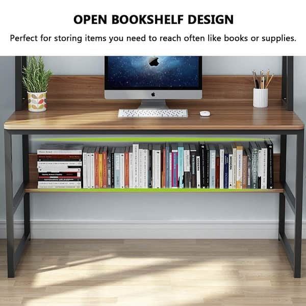 Shop Computer Desk With Hutch And Bookshelf 47 Home Office Desk