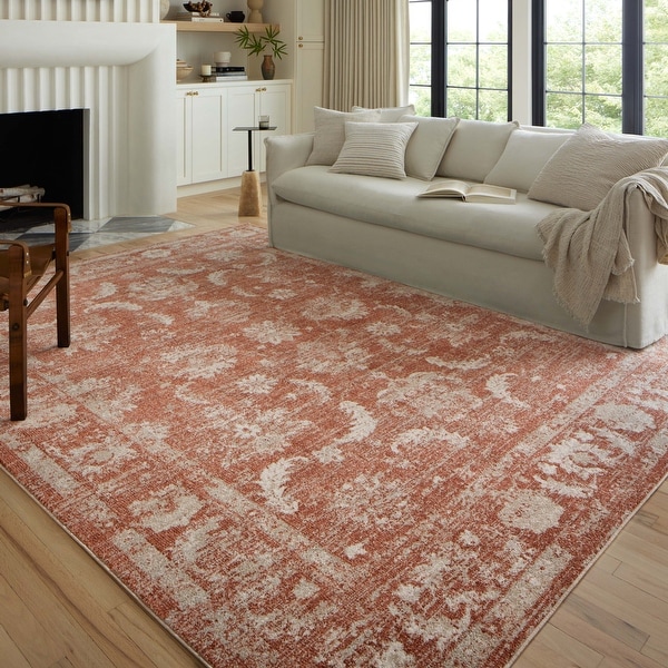 Alexander Home Colette Vintage Whimsical Area Rug - On Sale - Bed