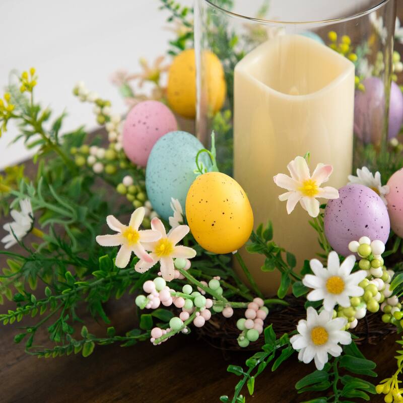 8-in Artificial Easter Candle Holder Arrangement