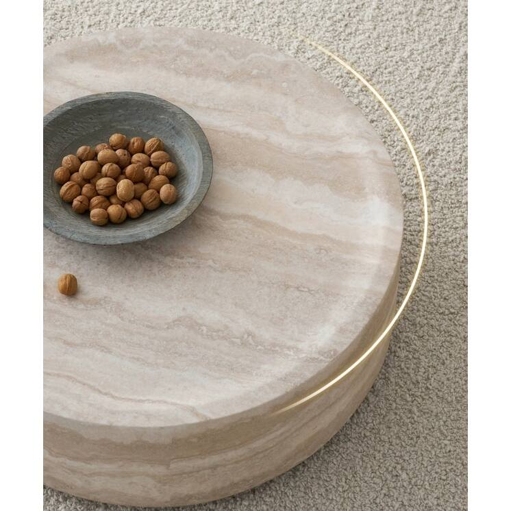 31.49" Faux MARS Pattern Coffee Tables for Living Room Round Tea table for Living Room, No Need Assembly.
