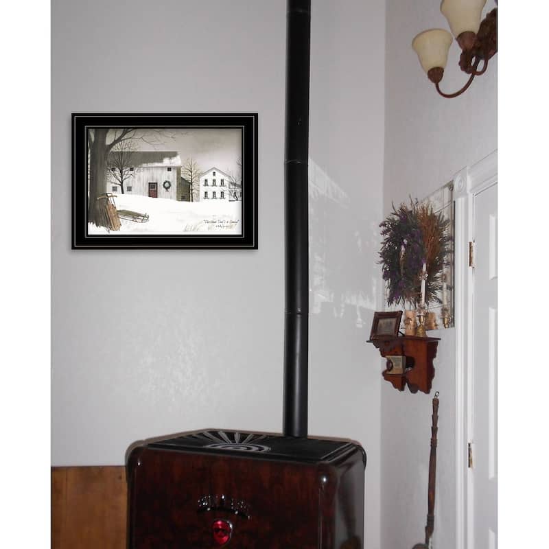 TrendyDecor4U Farmhouse "Christmas Time is coming" Framed Print Wall Art by Billy Jacobs - Holiday