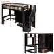 preview thumbnail 22 of 25, Twin Size Loft Bed with Built-in Desk and Wardrobe, Solid Wood Stairway Loftbed Frame with Bookshelf & Drawers for Kids/Bedroom