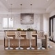 preview thumbnail 60 of 125, Velvet Upholstered Nailheads Tufted Swivel Bar Stools (Set of 6) Khaki SliverBase Set of 6