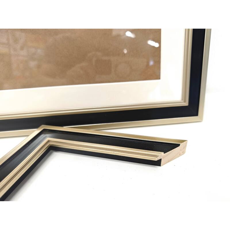 Solid Wood Picture Frame - Replaceable Canvas Art Frame with Organic Glass, Elegant Framed Wall Decor for Living Room