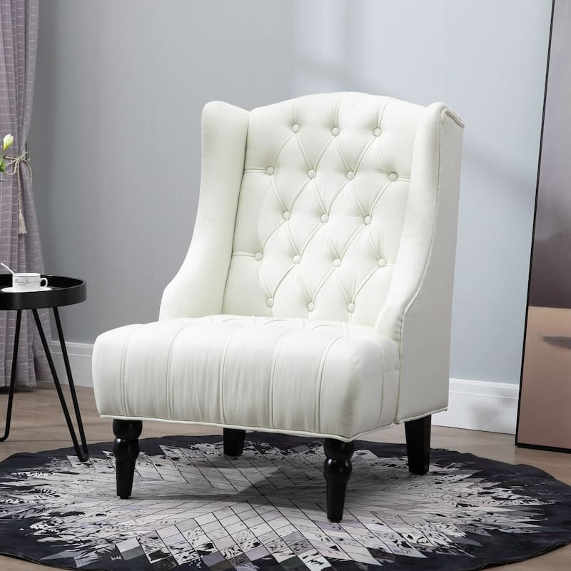 Copper Grove Erin Tufted Linen Upholstered Tall Wingback Accent Chair