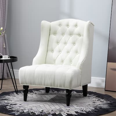 Copper Grove Erin Tufted Linen Upholstered Tall Wingback Accent Chair