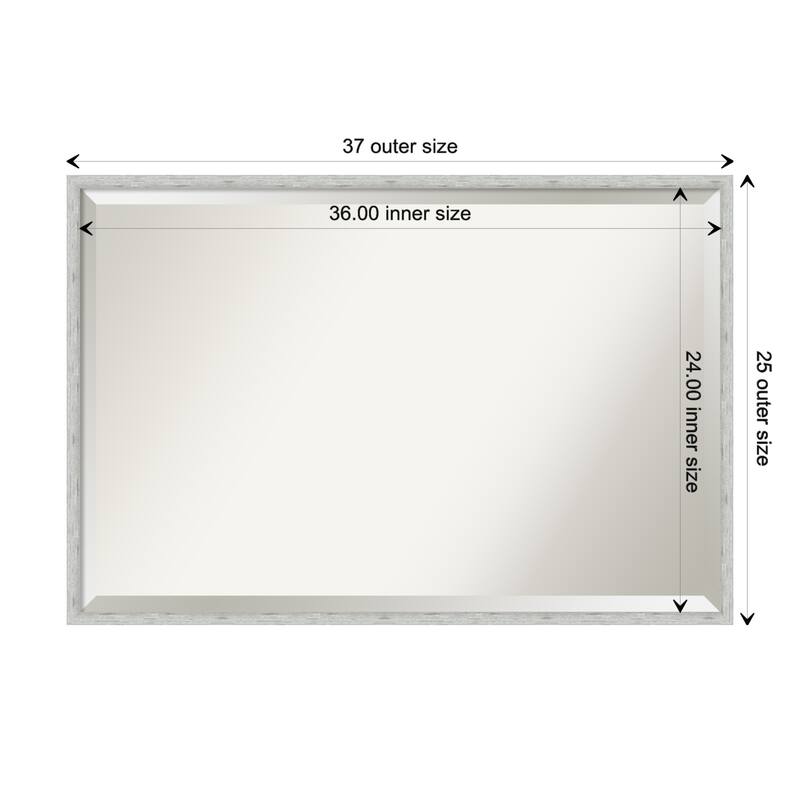 Imprint Beveled Wood Framed Wall Mirror - Imprint Silver - Glass Size 36x24