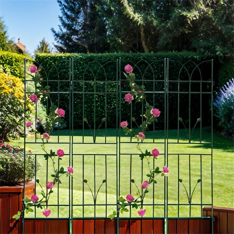 4 Pack Metal Garden Rustproof Trellis for Flower Support